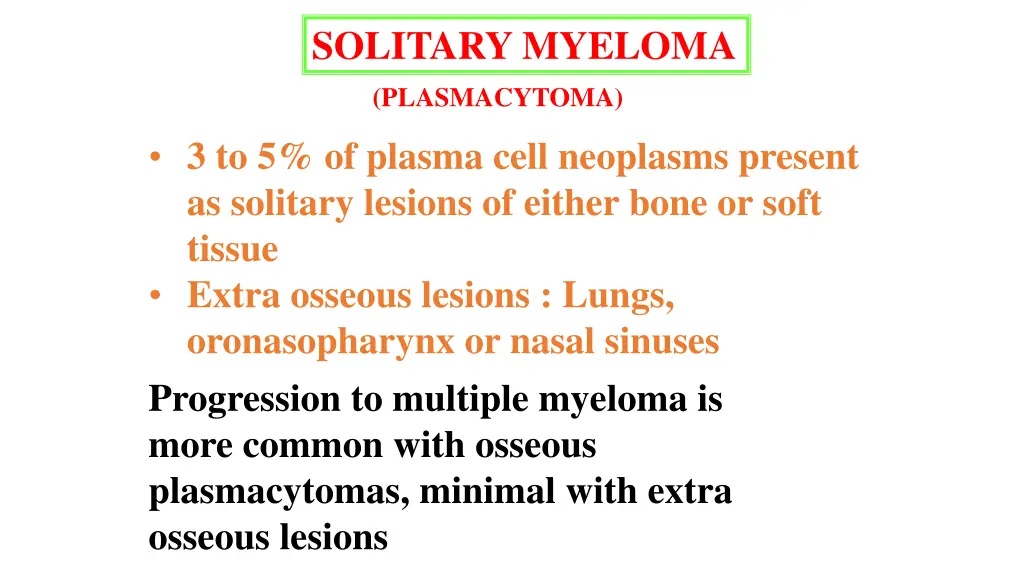 solitary myeloma