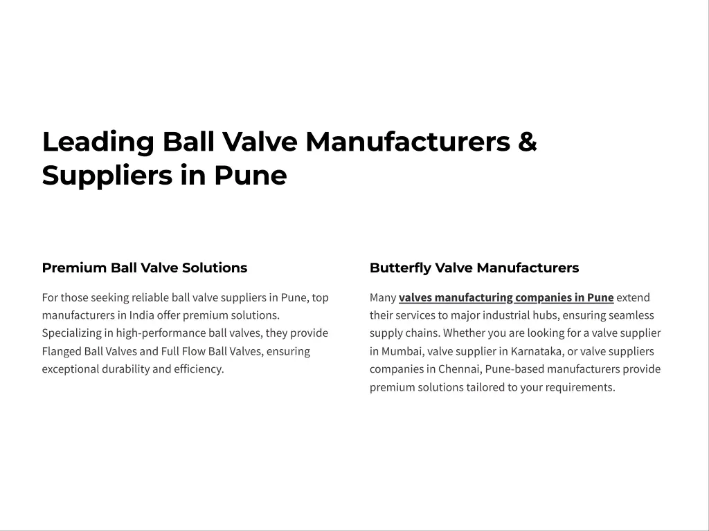 leading ball valve manufacturers suppliers in pune