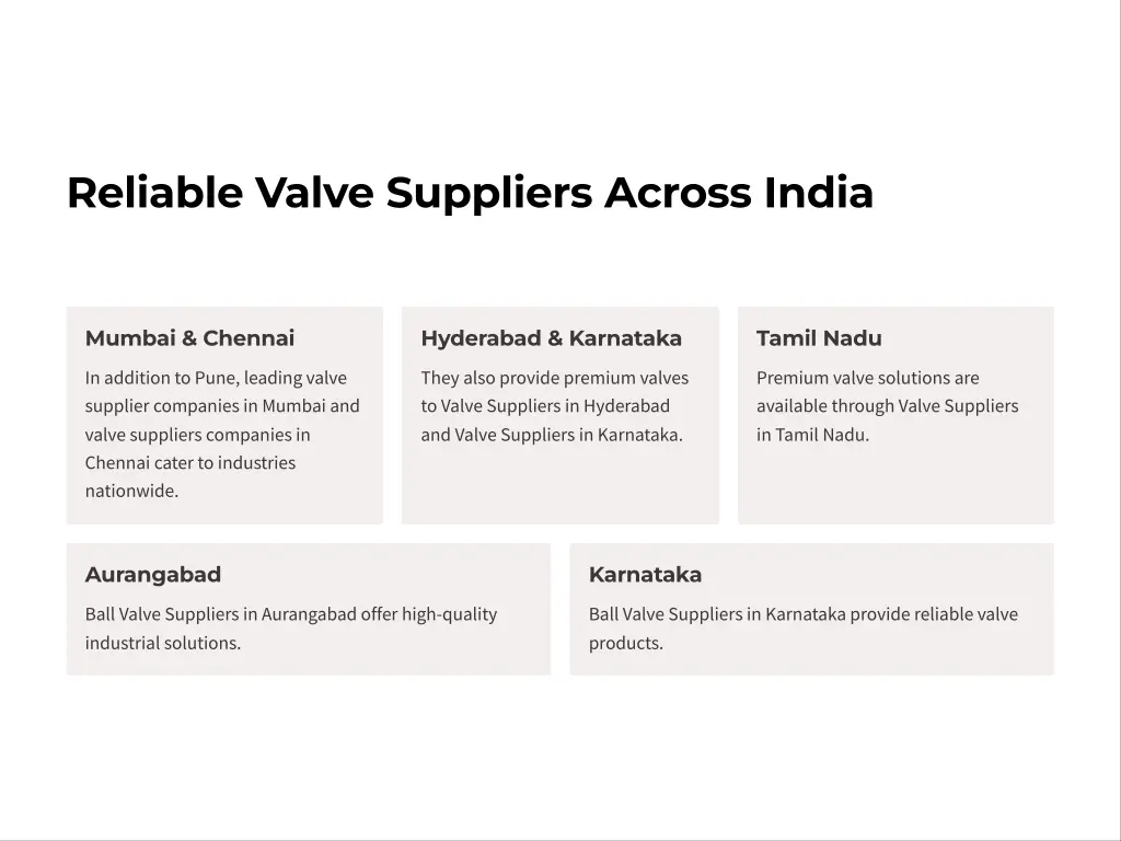reliable valve suppliers across india