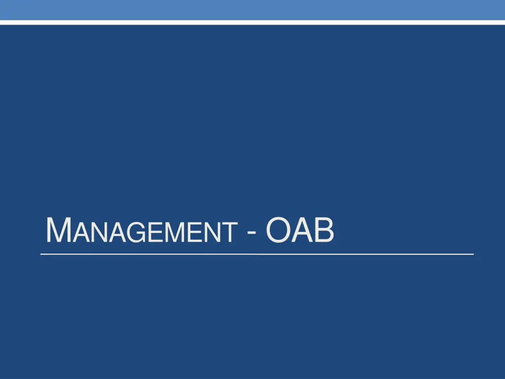 m anagement oab