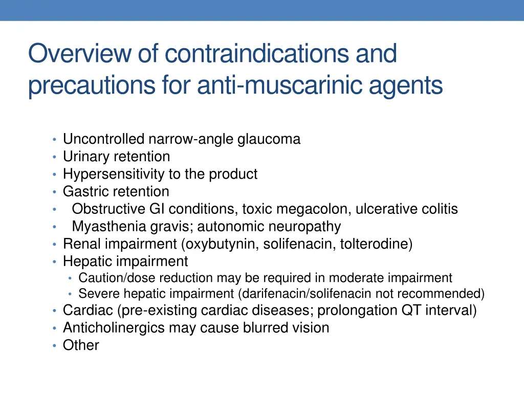 overview of contraindications and precautions