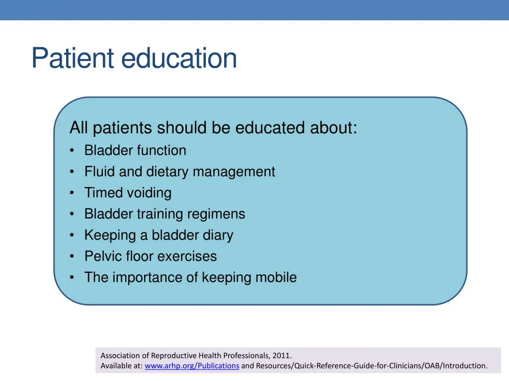 patient education