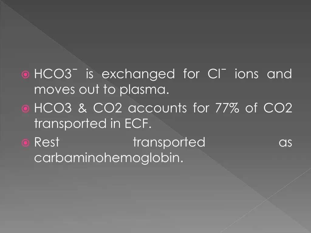 hco3 is exchanged for cl ions and moves