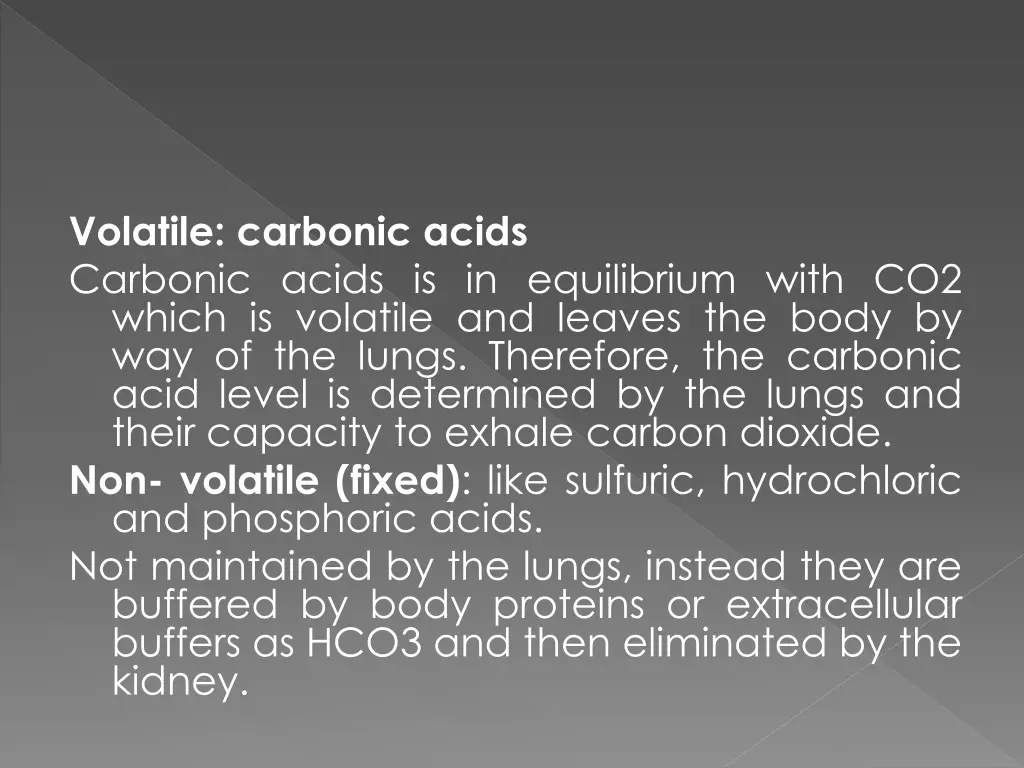 volatile carbonic acids carbonic acids
