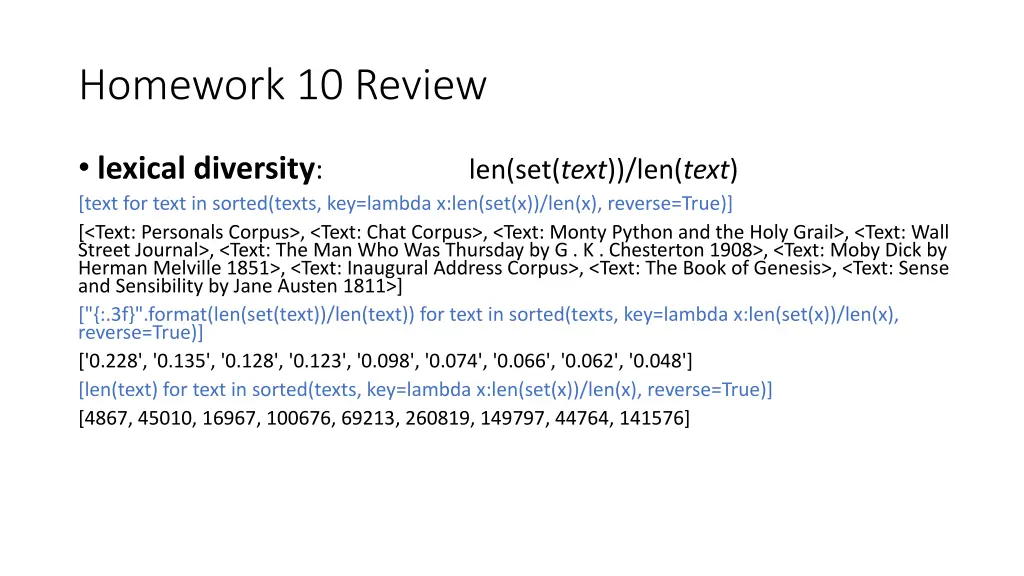 homework 10 review 1