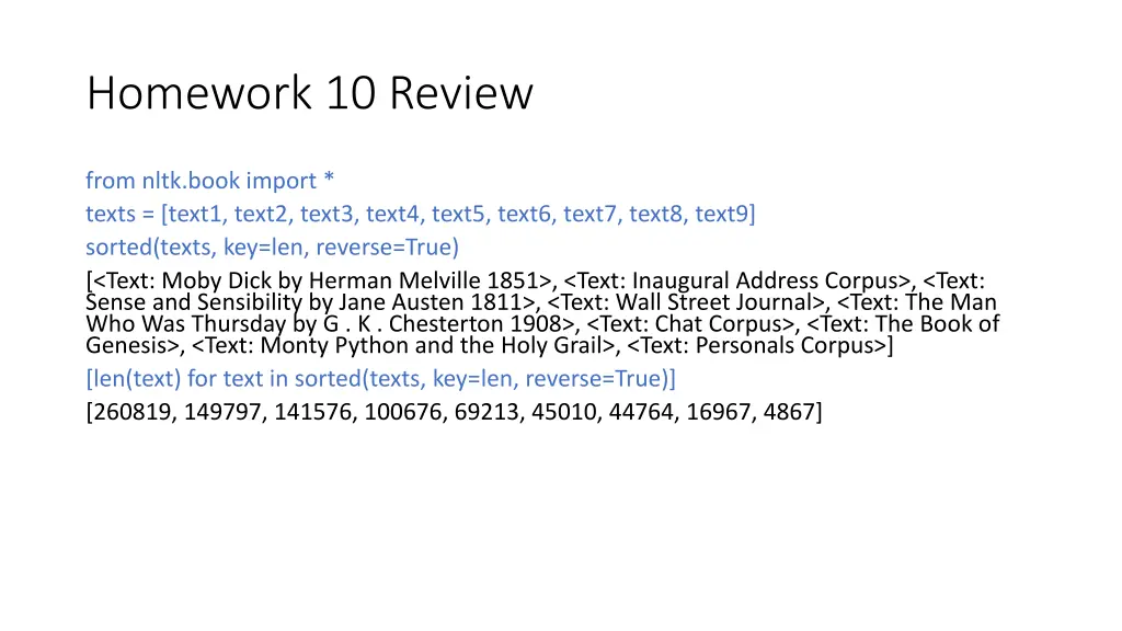 homework 10 review