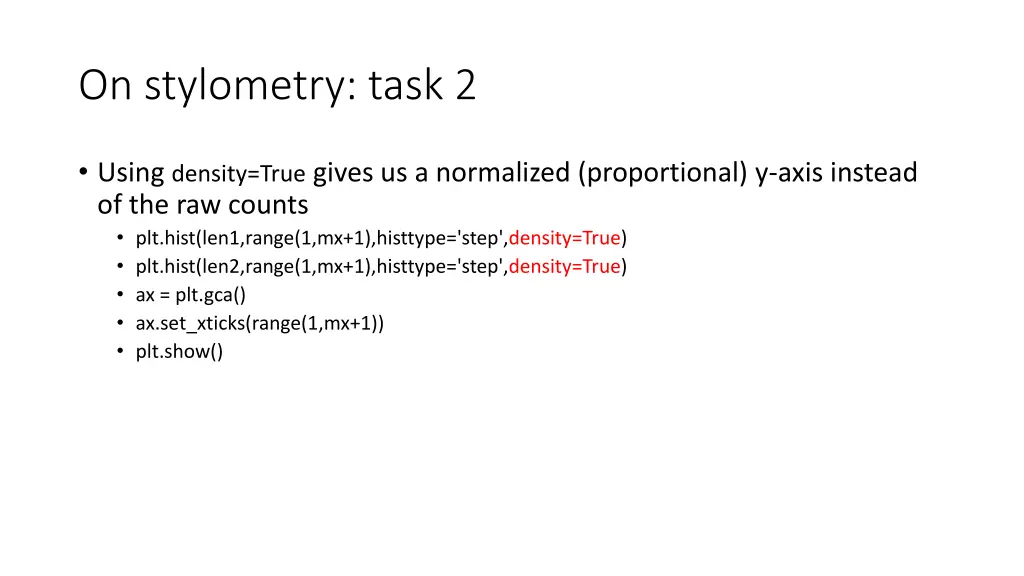 on stylometry task 2 6