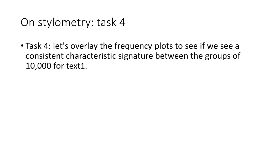 on stylometry task 4