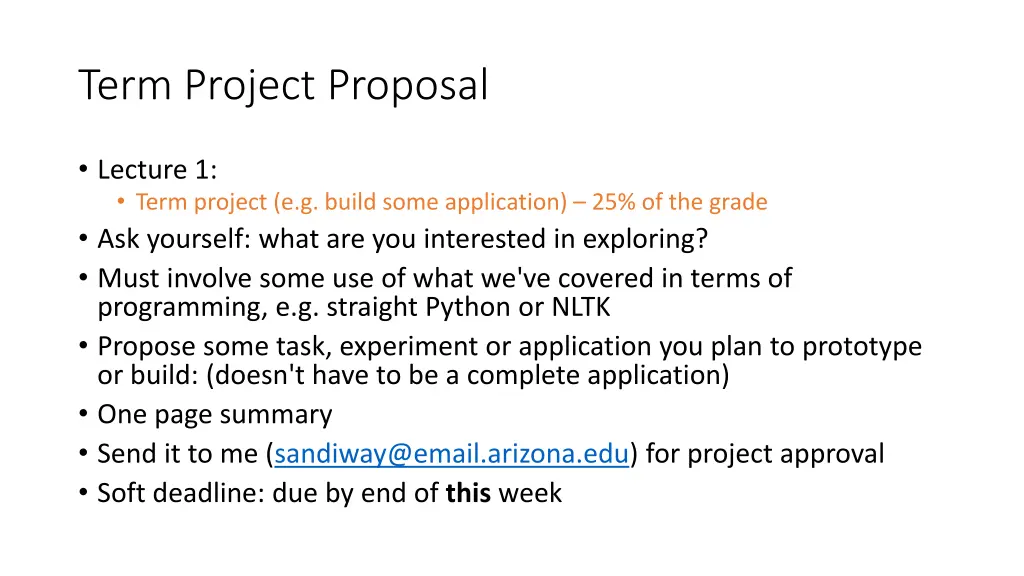 term project proposal