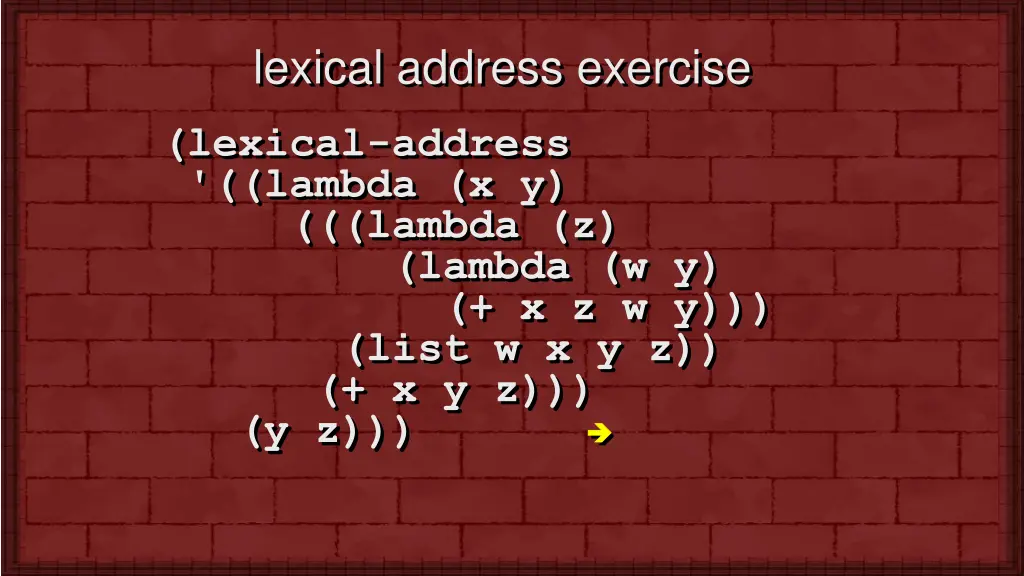 lexical address exercise