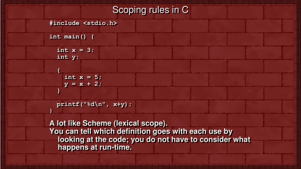 scoping rules in c