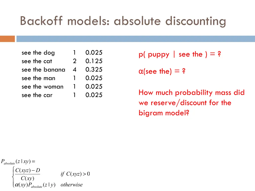 backoff models absolute discounting 6