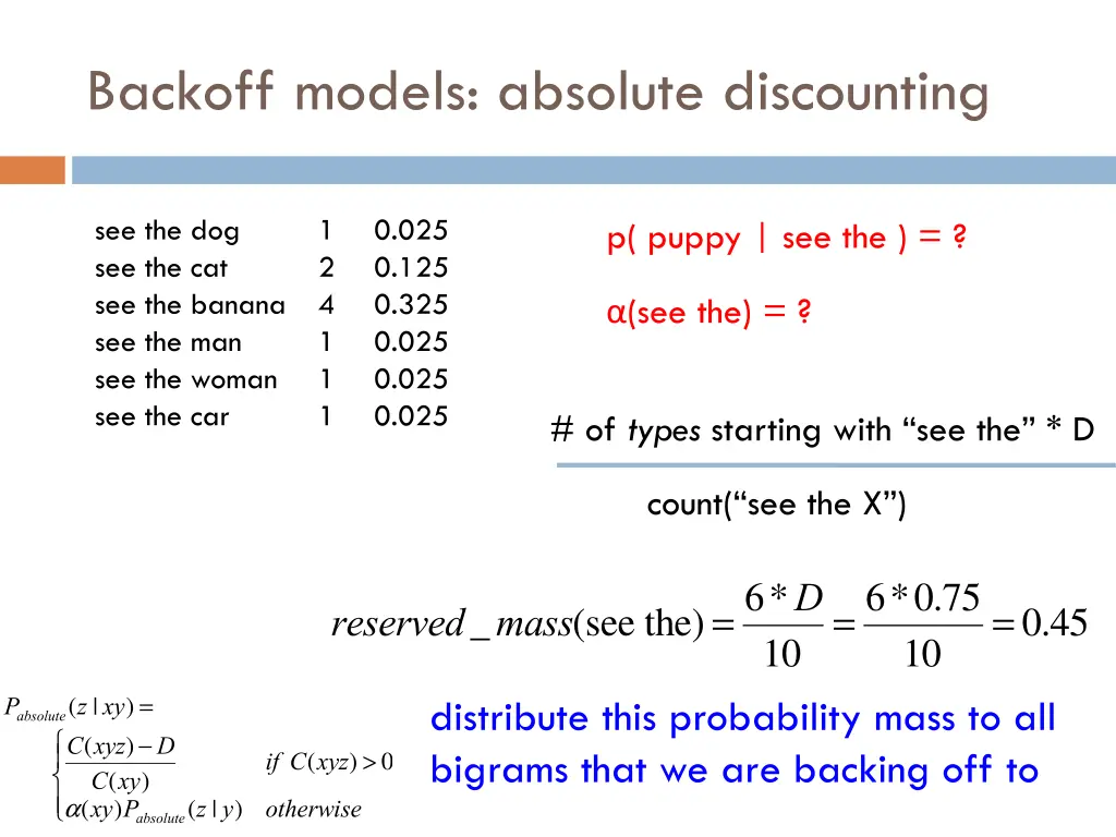 backoff models absolute discounting 8