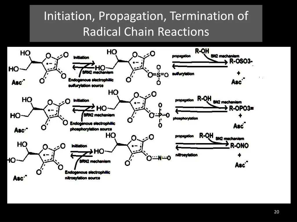 initiation propagation termination of radical