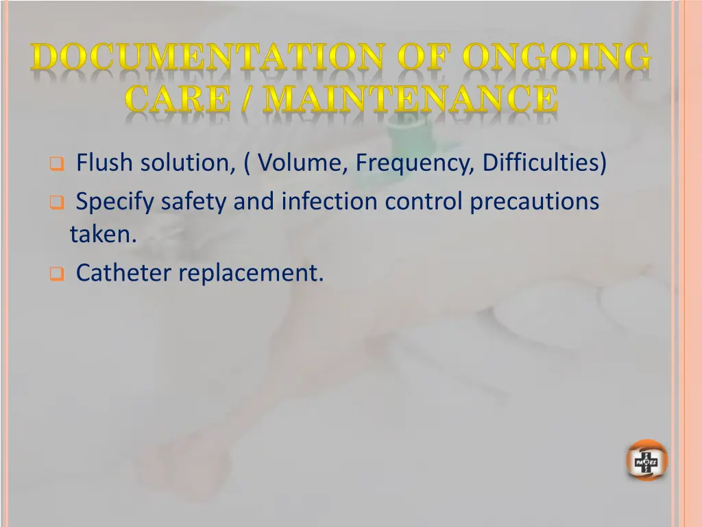documentation of ongoing care maintenance 1