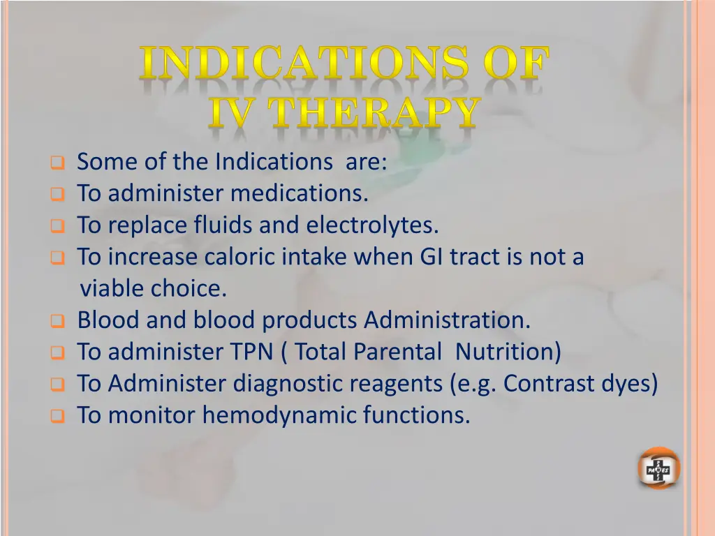 indications of iv therapy 1