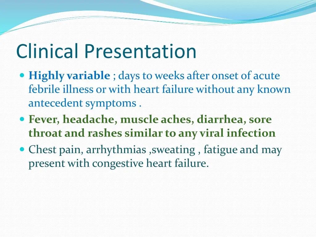 clinical presentation