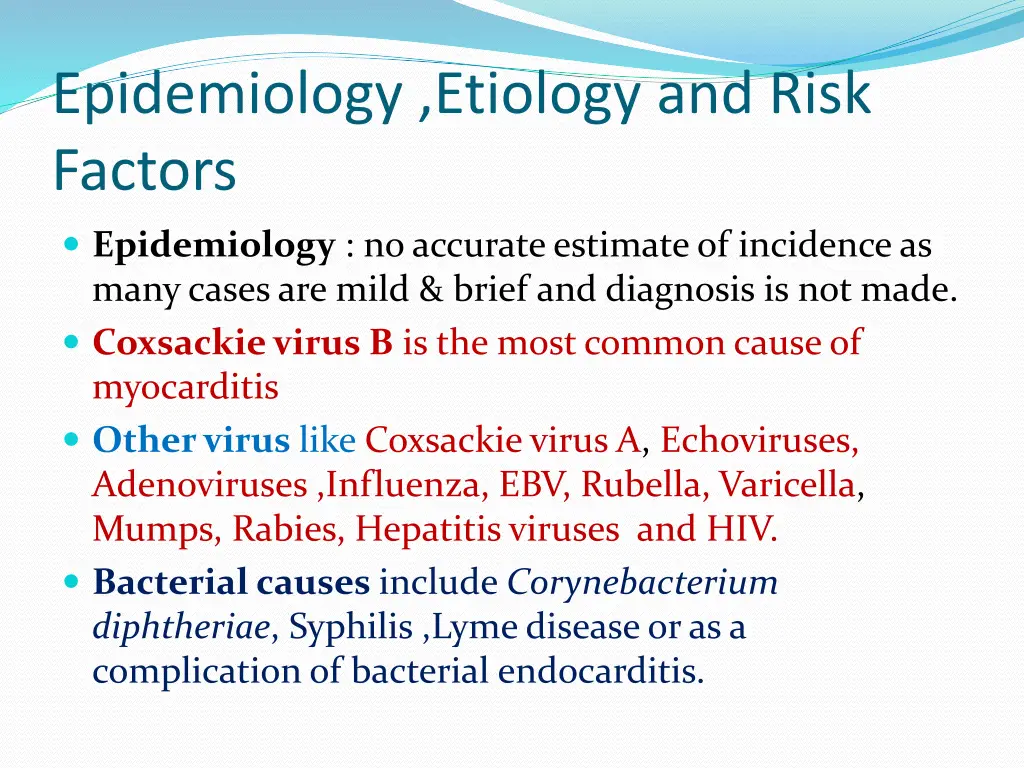 epidemiology etiology and risk factors