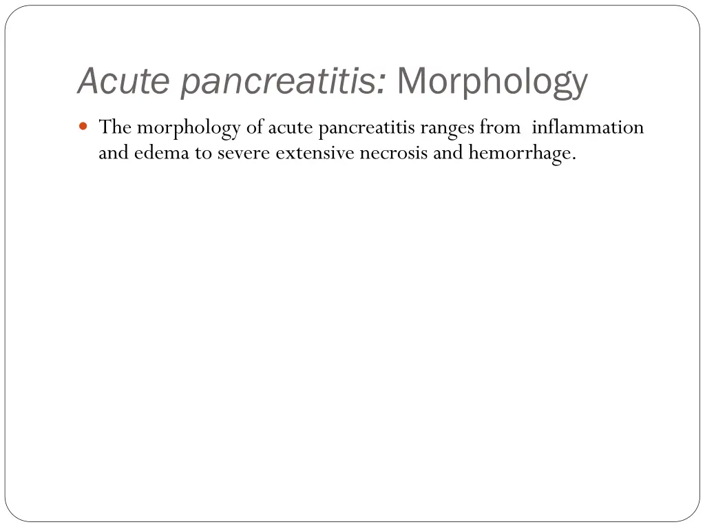 acute pancreatitis morphology