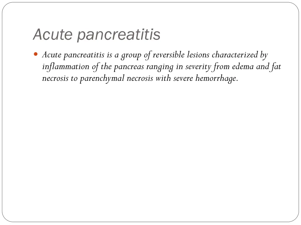 acute pancreatitis