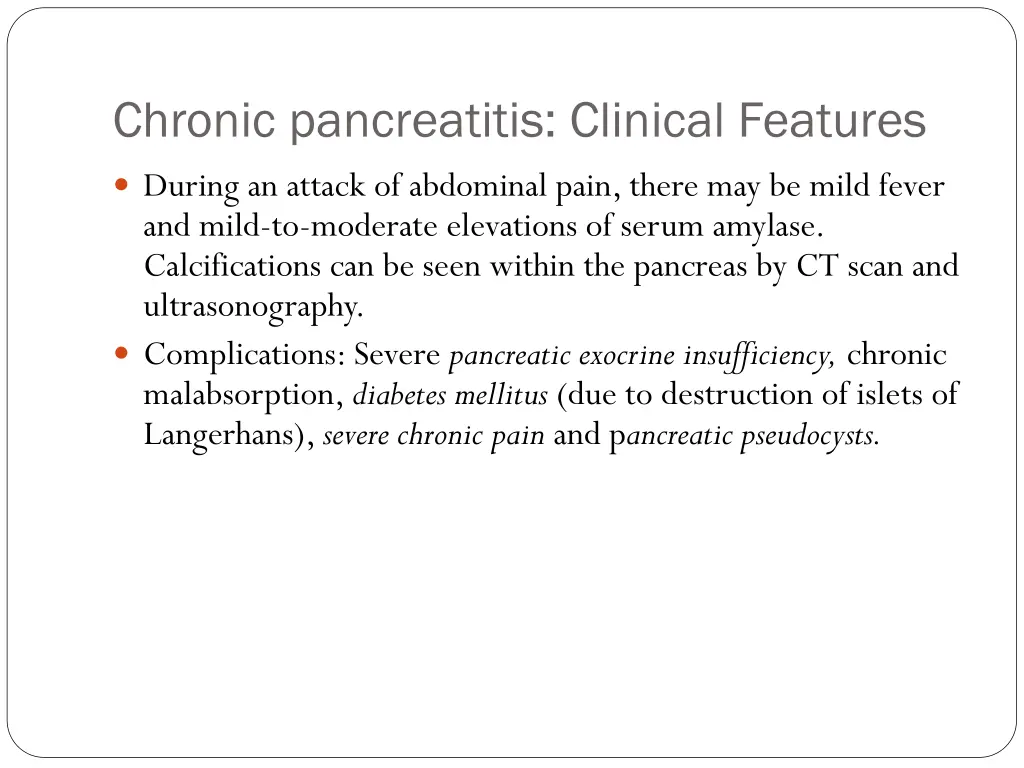 chronic pancreatitis clinical features 1