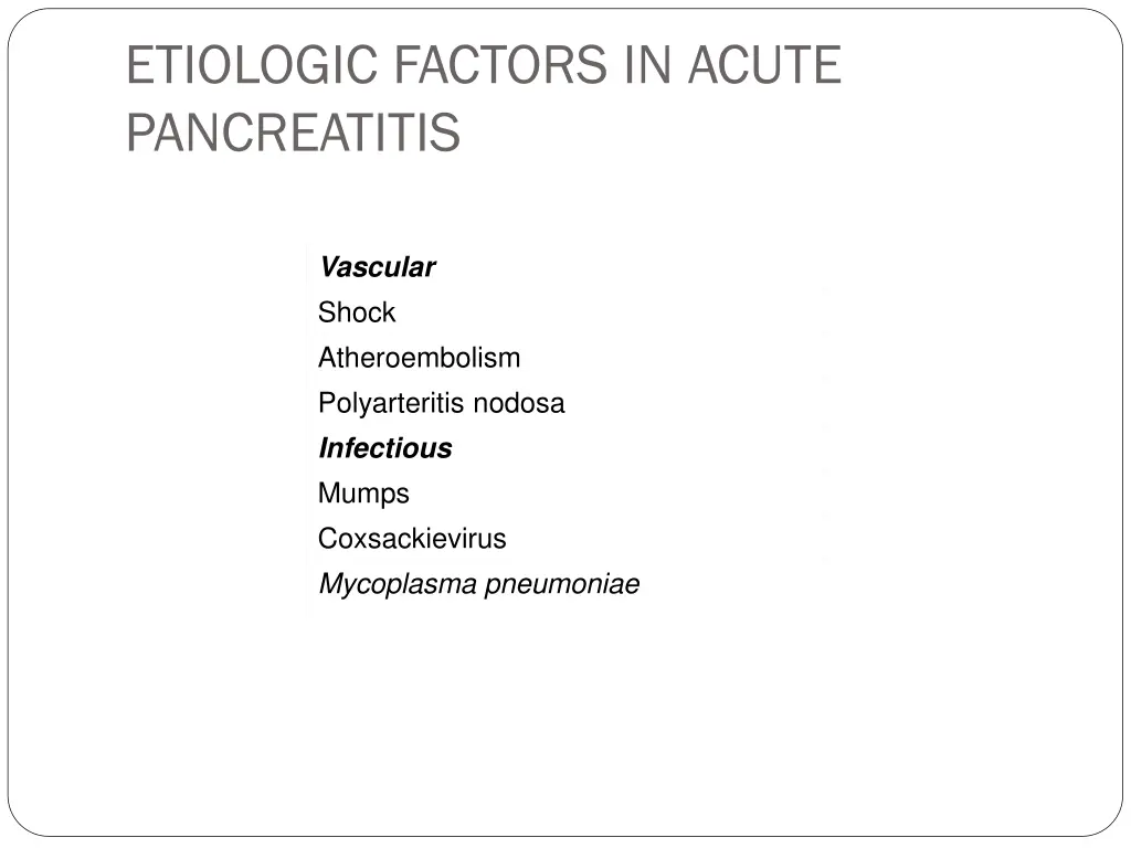 etiologic factors in acute pancreatitis 1
