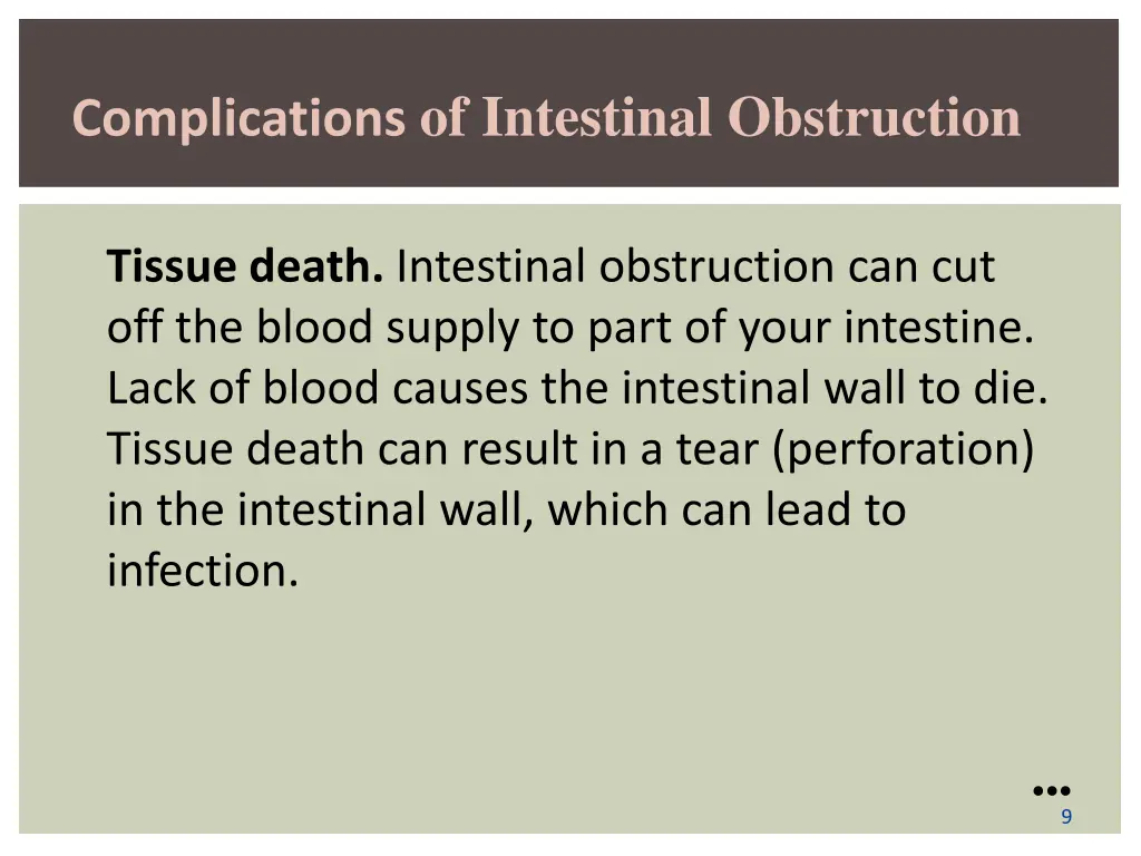 complications of intestinal obstruction