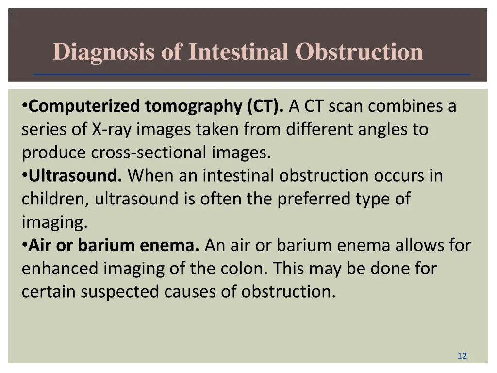diagnosis of intestinal obstruction 1