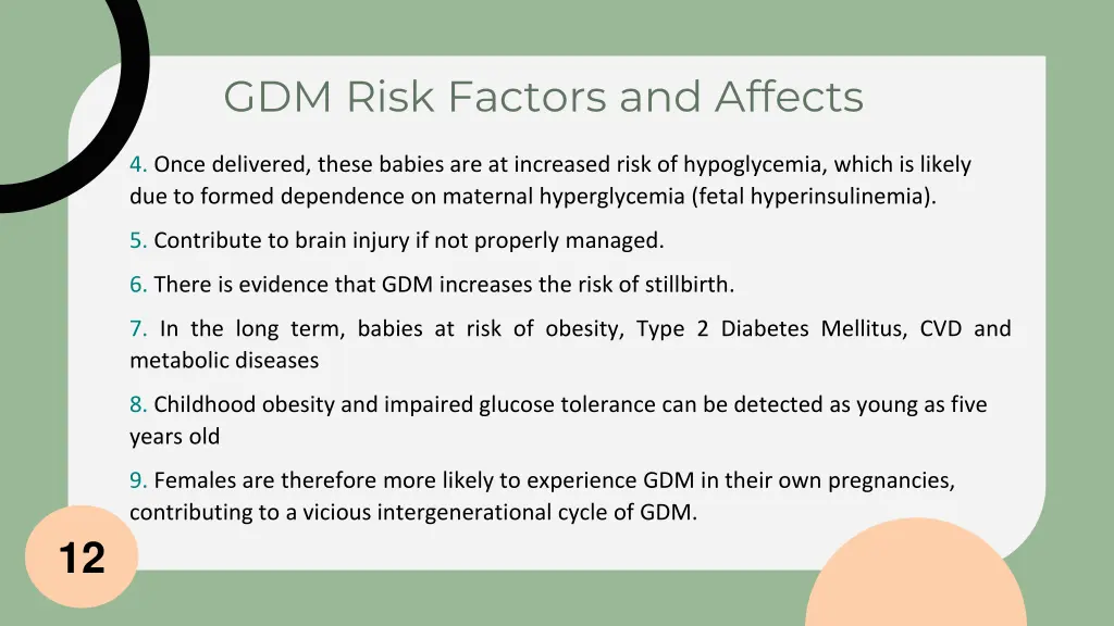 gdm risk factors and affects 4