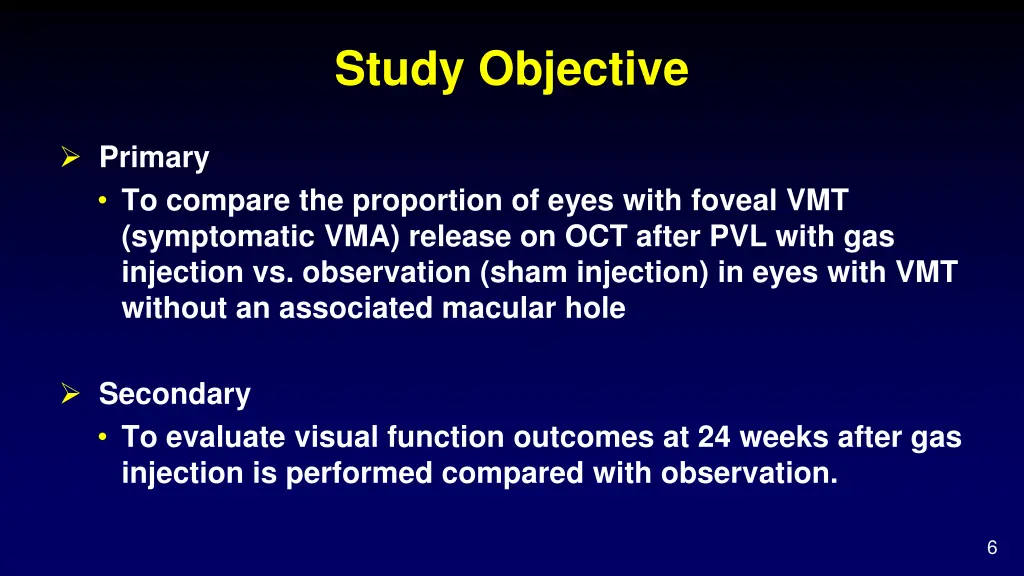 study objective