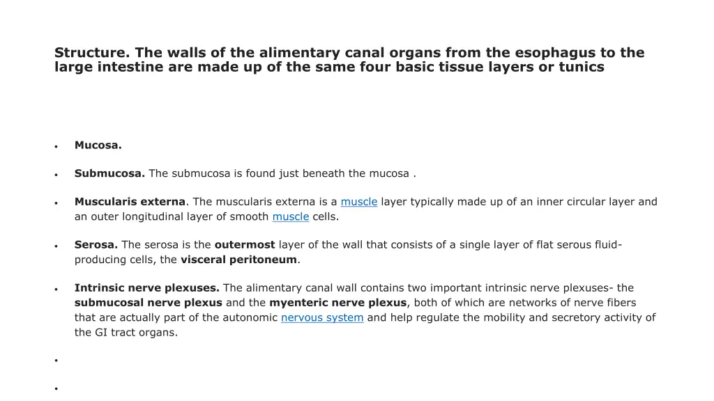 structure the walls of the alimentary canal