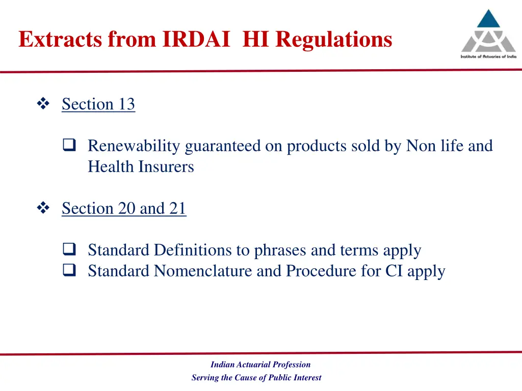 extracts from irdai hi regulations 1