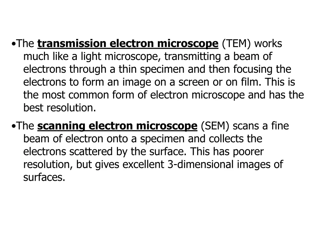 the transmission electron microscope tem works