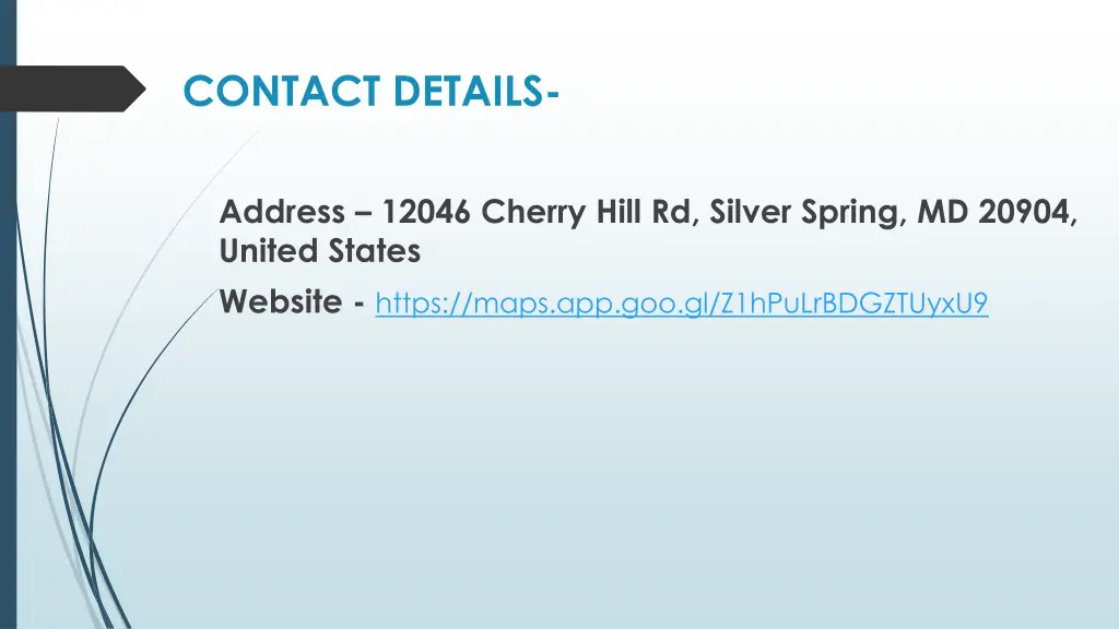 contact details