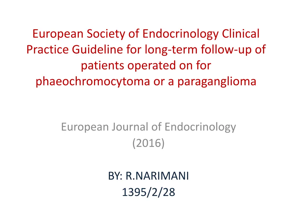 european society of endocrinology clinical