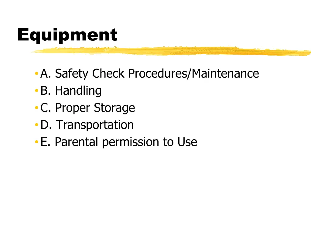 equipment