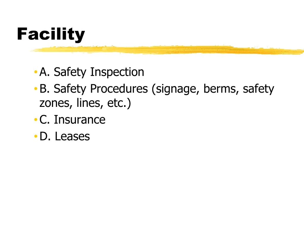 facility