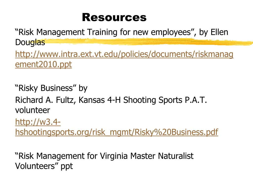 resources