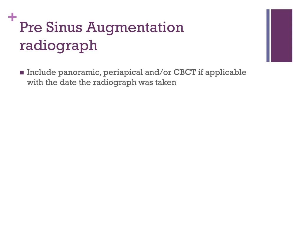pre sinus augmentation radiograph