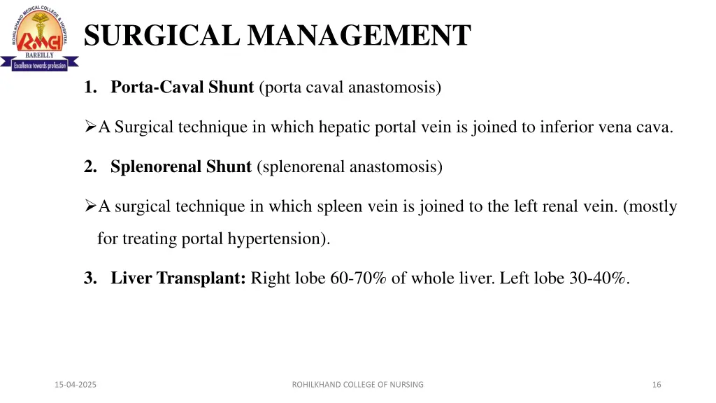 surgical management