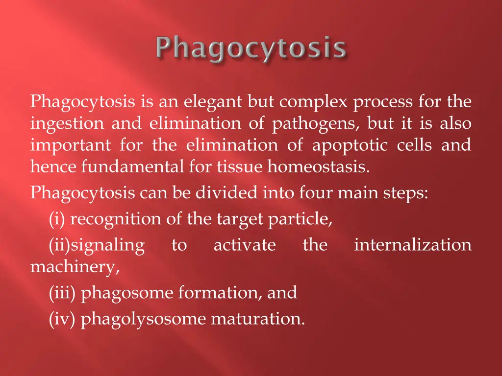 phagocytosis is an elegant but complex process