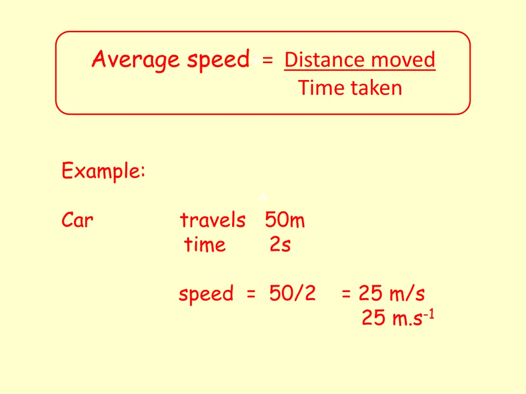average speed distance moved 2