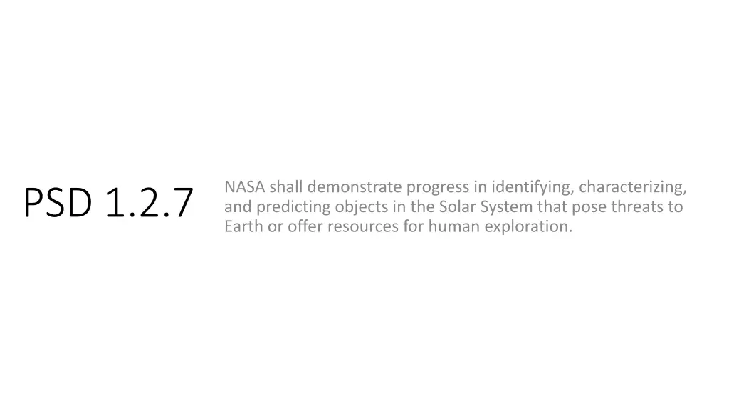 nasa shall demonstrate progress in identifying