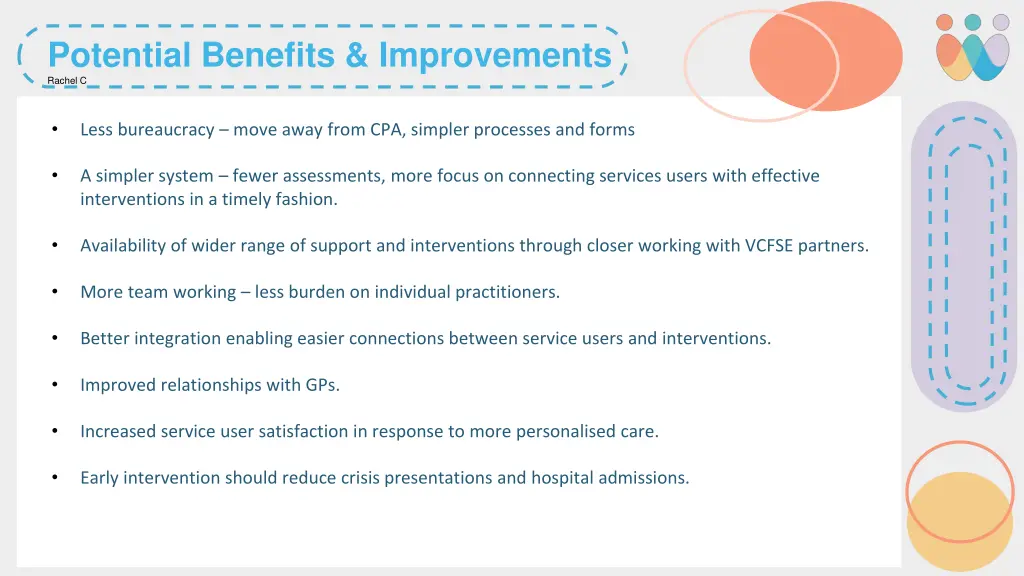 potential benefits improvements rachel c