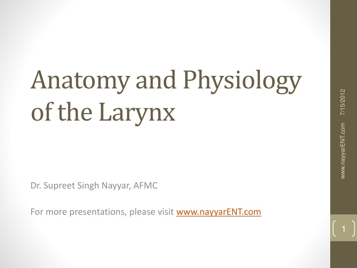 anatomy and physiology of the larynx