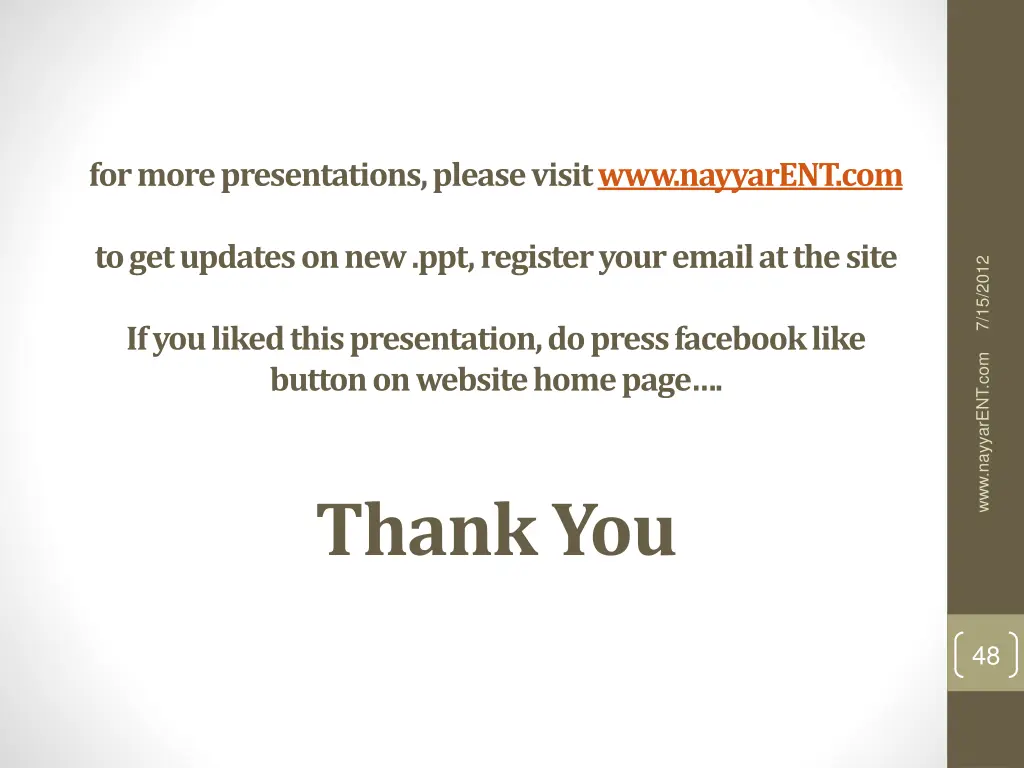 for more presentations please visit www nayyarent