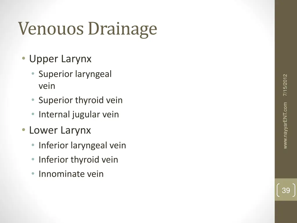 venouos drainage