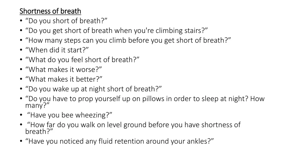 shortness of breath shortness of breath