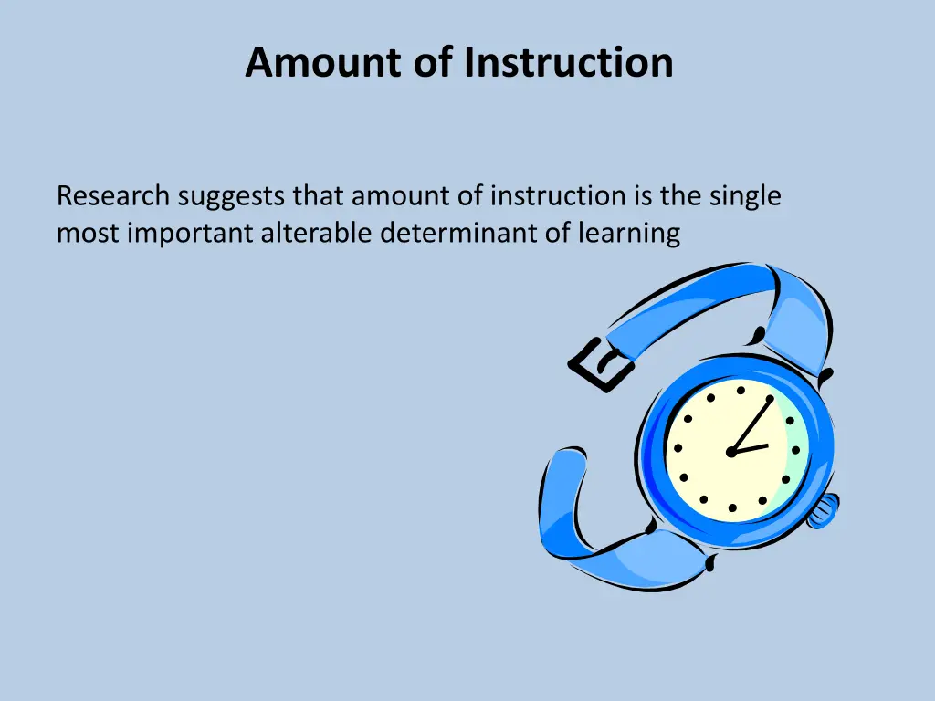 amount of instruction