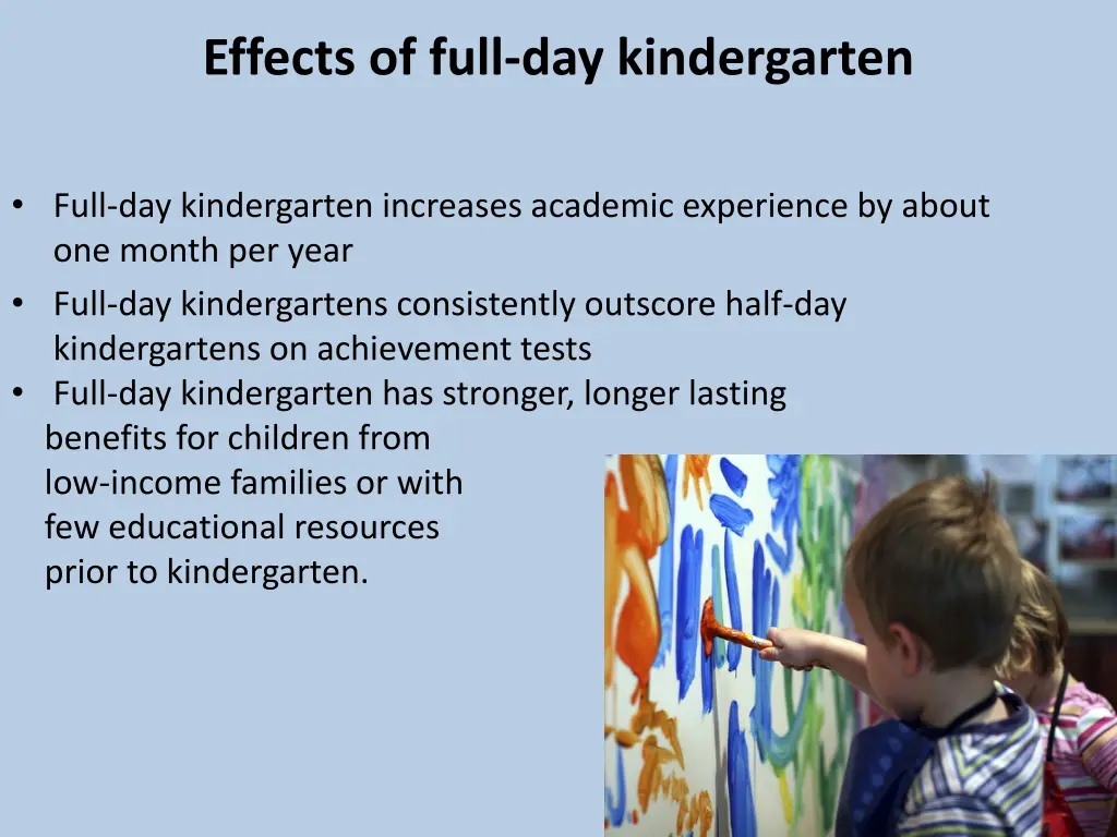 effects of full day kindergarten